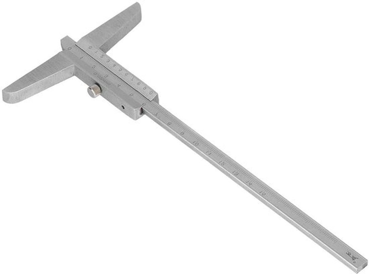 Metalen dieptemicrometer schuifmaat met een nauwkeurigheid van 0,02 mm en meetbereik van 0-150 mm voor precieze dieptemetingen in diverse toepassingen