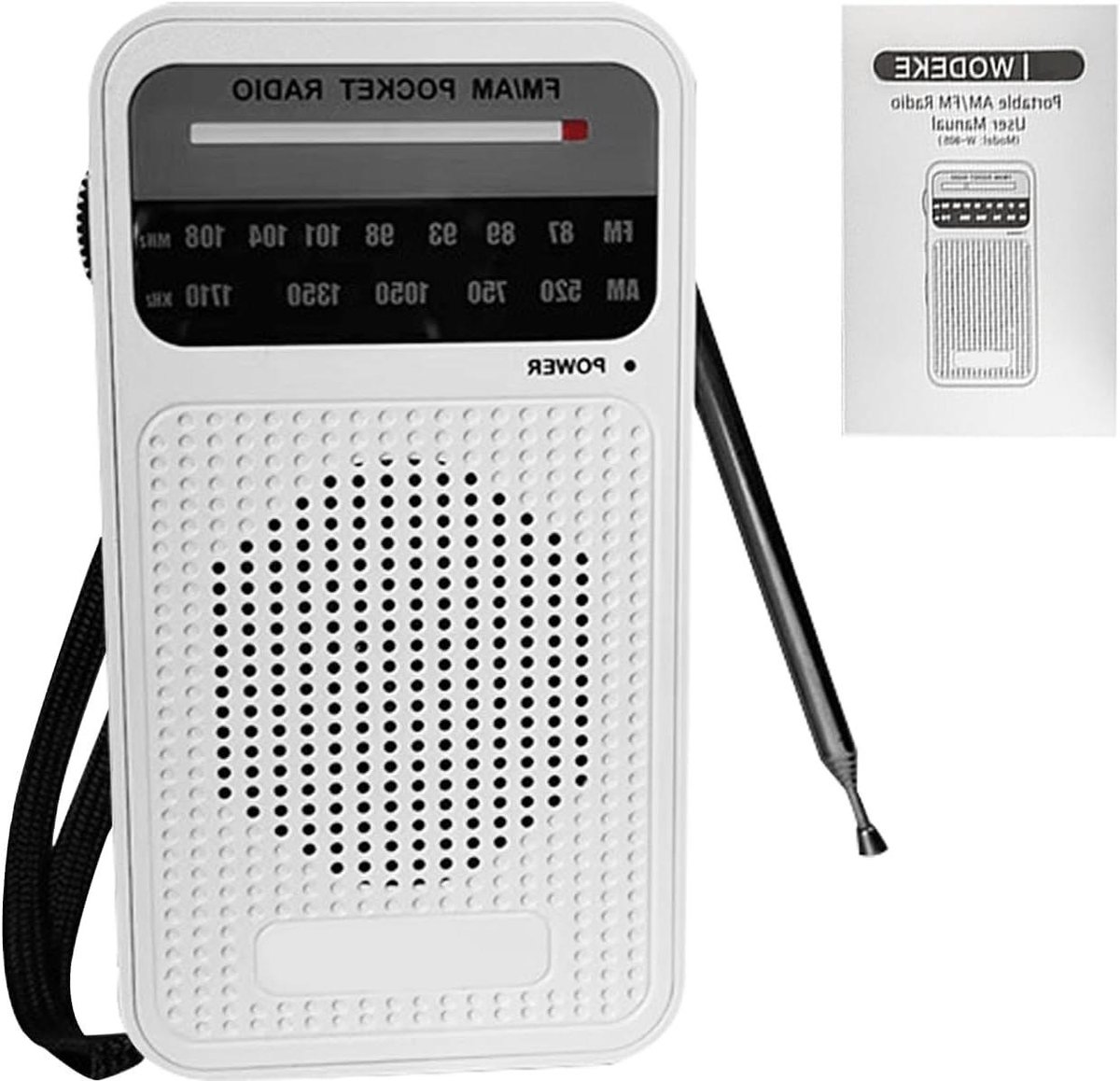 Draagbare Radio - Zakradio Speaker - Muziek Luisteren - Hoge Gevoeligheid Ontvangst - 13x7.2x3.1cm - Wit