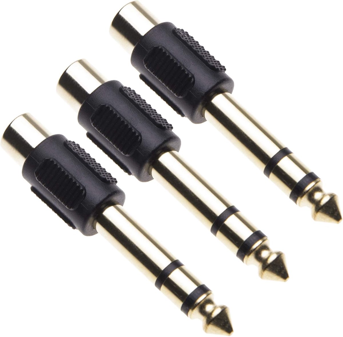 RCA naar 6.35mm adapter - 1/4 inch connector - goud verguld - ideaal voor audioverbindingen - ShopVlot