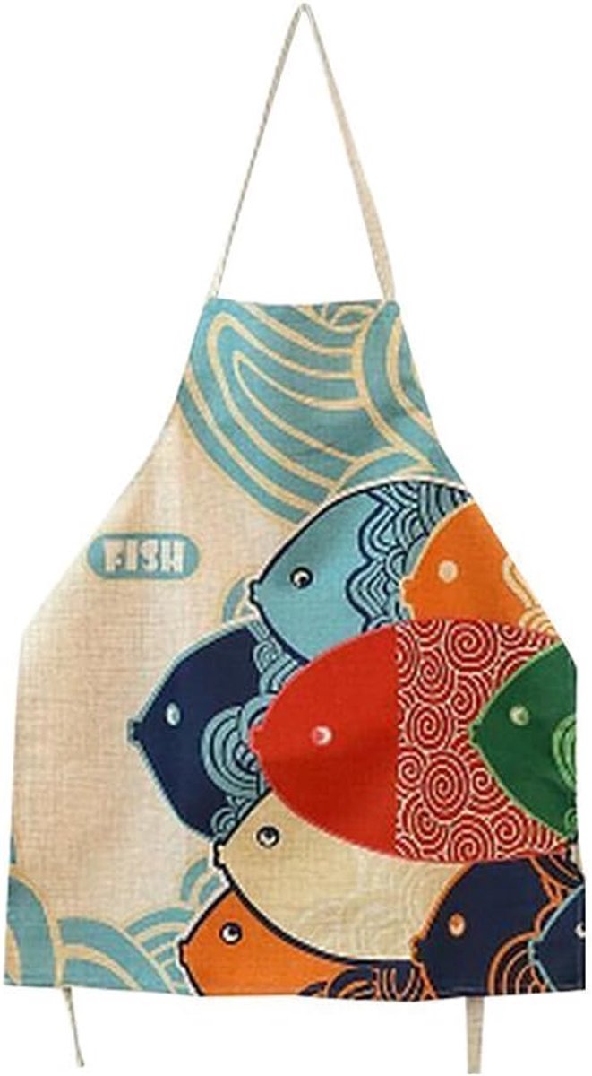 Keuken schort - katoen canvas - cartoon patroon - ideaal voor vrouwen - ShopVlot