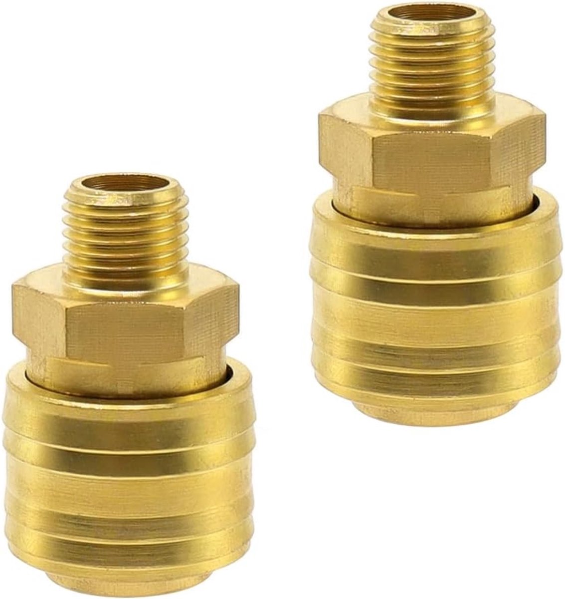 Gecomprimeerde luchtverbindingen 1/4 inch - Messing - Hoge kwaliteit - Geschikt voor olie en gas - ShopVlot