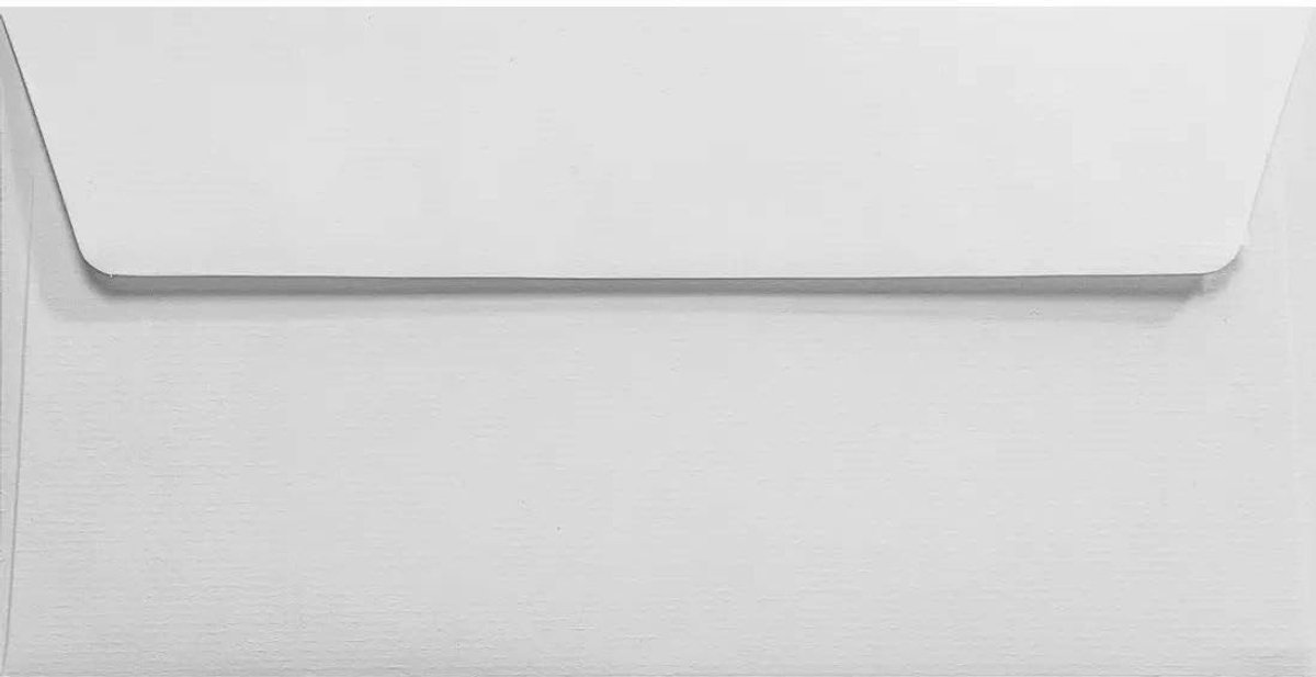 100 witte DL papier enveloppen 110x220mm 120g Aster Laid White elegant zelfklevend geribbeld zonder venster voor uitnodigingen verjaardags wenskaarten