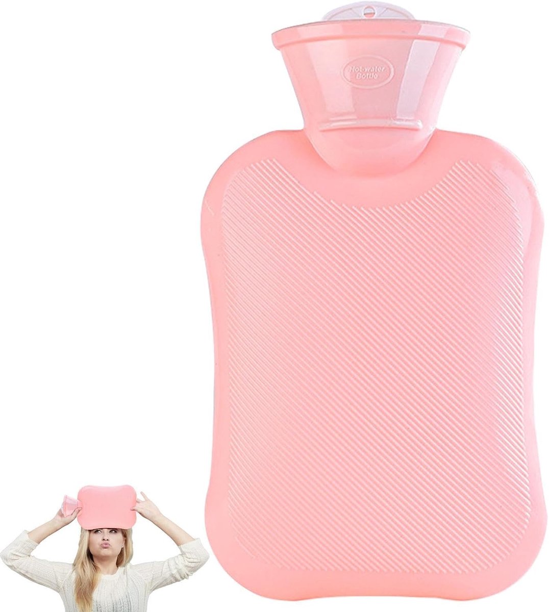 Warmwaterkruik - verdikte warmwaterhandwarmer mini | 500 ml warmwaterzak voor vrouwen, warm kompres, verlichting van hoofdpijn, krampen, rugpijn, spierpijn, letsel