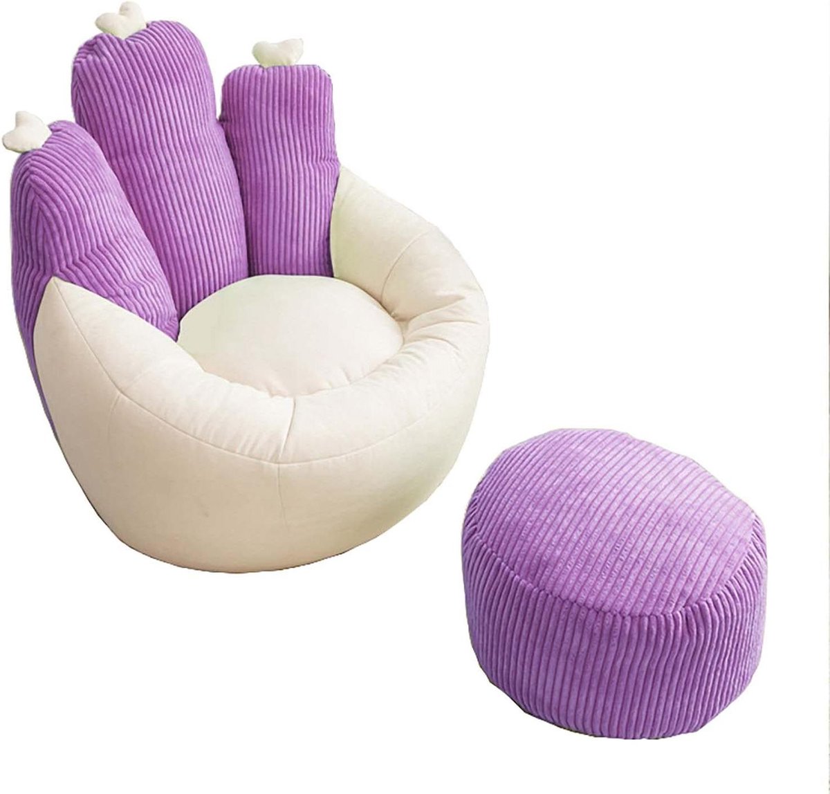 Zitzakhoes Cactus - Luie stoelhoes - Ontspannen Zitten - Zachte Corduroy Stof - 70x70x85 cm - Paars