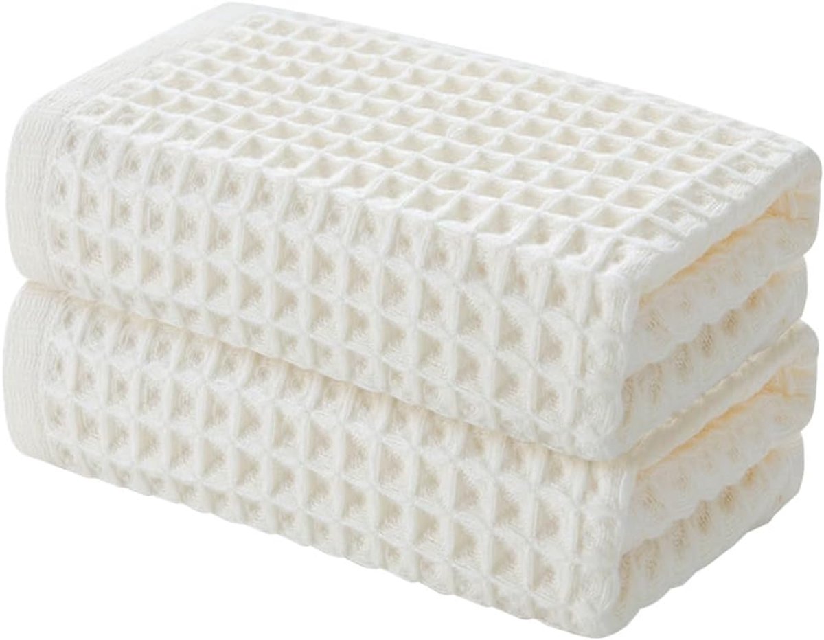 2 stuks 29,1 x 34 cm katoen sneldrogend, superzachte absorberende badhanddoeken voor badkamer en keuken