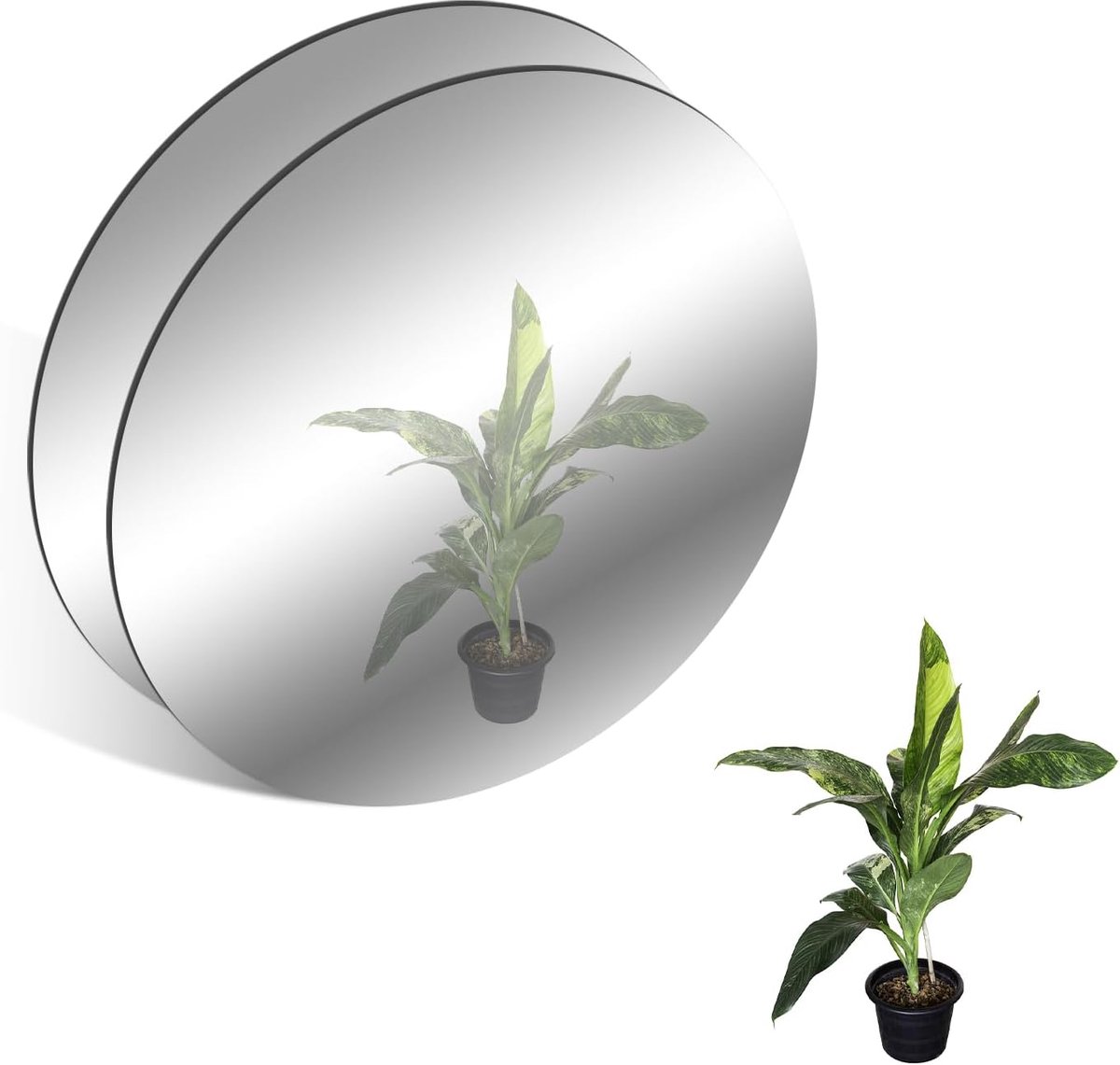 2 stuks ronde acrylspiegels 30 cm niet-glas ronde spiegelplaat, spiegel muurstickers voor thuis woonkamer slaapkamer bank tv setting wanddecoratie
