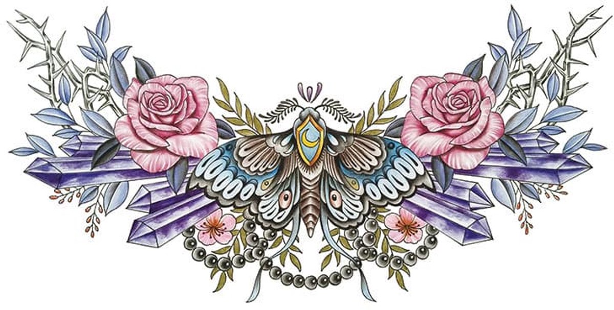 Tijdelijke tattoo bloemen crystal 3 dagen