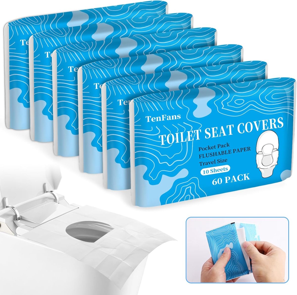 Toiletstoelhoezen 60 stuks - XL doorspoelbaar - biologisch afbreekbaar papier - ideaal voor zindelijkheidstraining - SnelShoppen