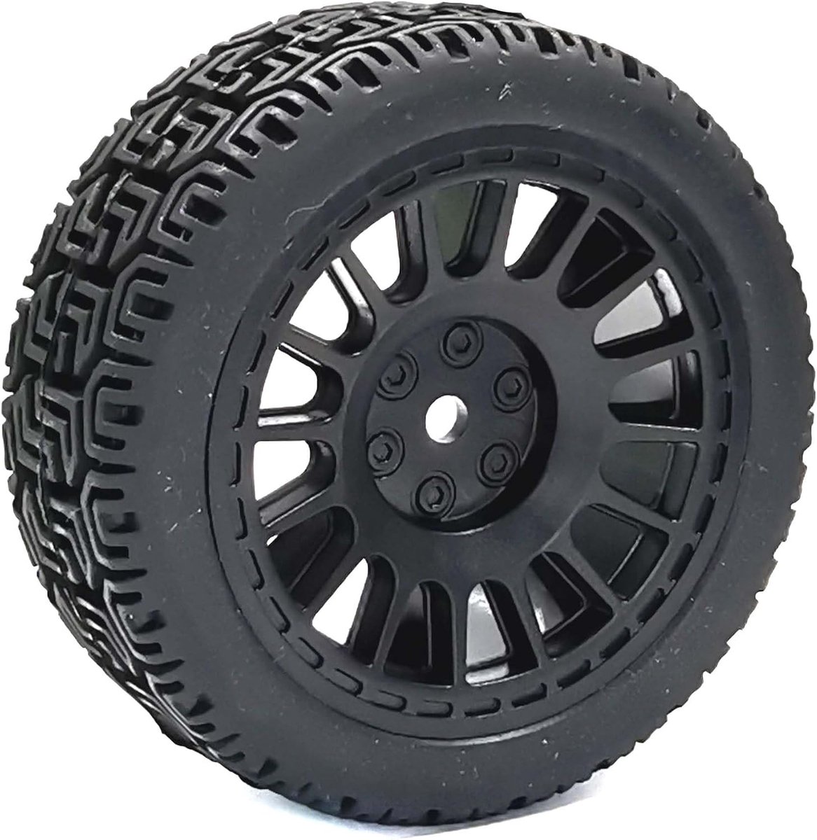 68 mm rubberen banden en kunststof wielen RC banden voor 1/10 RC op de weg auto 1/16 RC Rallye auto HSP 94123 HPI Kyosho Tamiya (16 spaken, zwart)