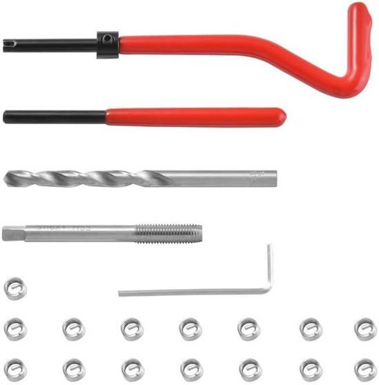 15 stuks M12 x 1,25 draadreparatieset, auto helische spoel reparatieset, compatibele handgereedschapsset — afbeelding 4