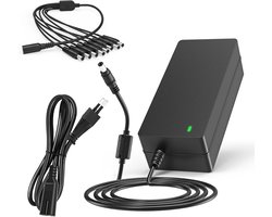 12 V 5 A CCTV-voeding, 12 volt 5 ampère veiligheidscamera-voeding met 8-weg power splitter kabel, compatibel met Lorex, Samsung, Q-See, Night Owl, Swann, Annke IP en BNC camera's