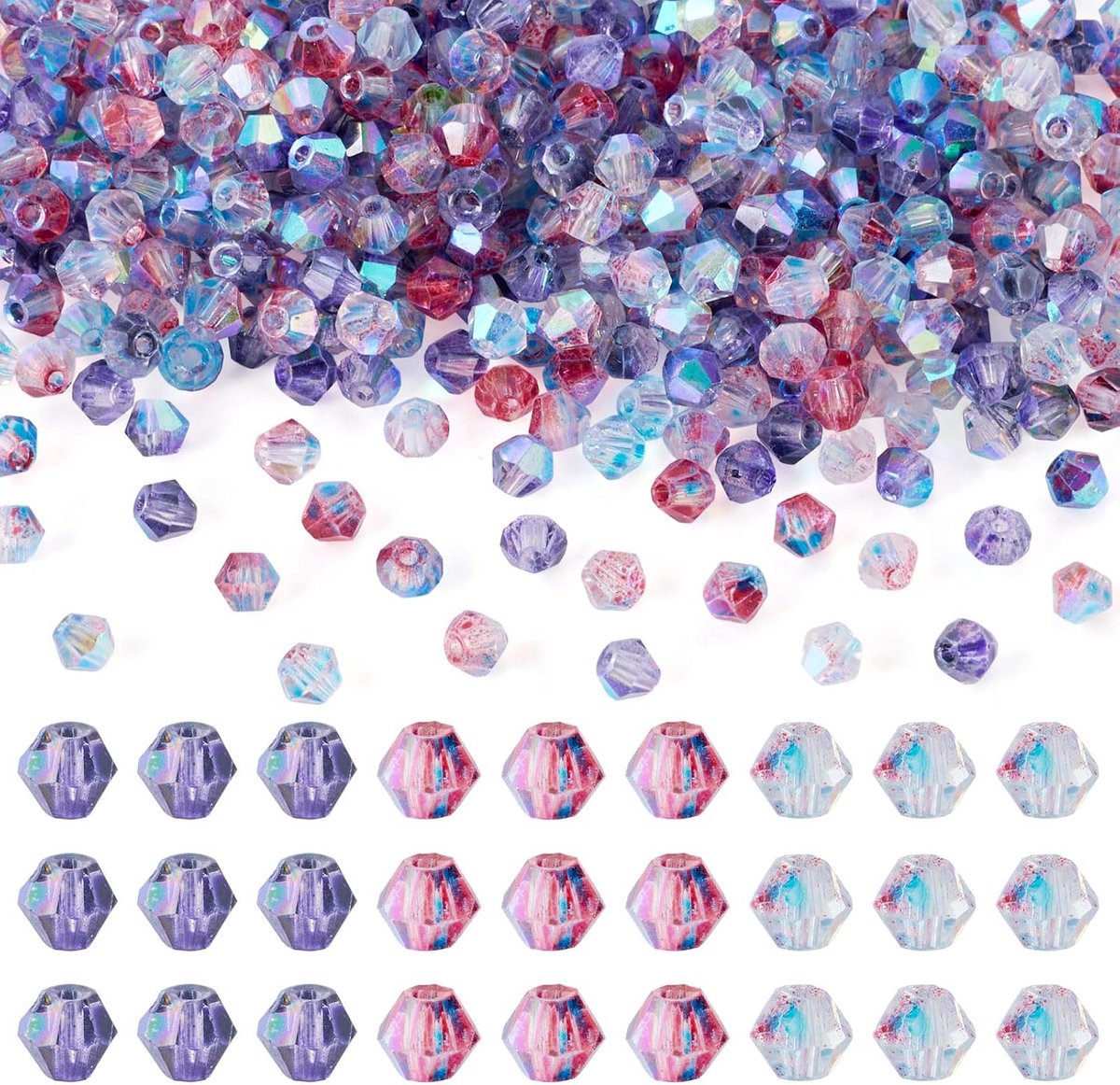 Kralen 4mm Facet Glas Rocailles Losse Spacer voor Armband Ketting Oorbellen Sieraden Maken Roze Bruin Indigo