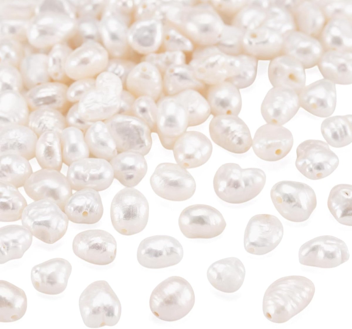 100 stuks 4-7 MM Natuurlijke gekweekte parels Aardappelvormige gepolijste zoetwaterparelkralen roomwitte zomer sieraden parel barok peer voor DIY knutselen halskettingen ringen sieraden maken