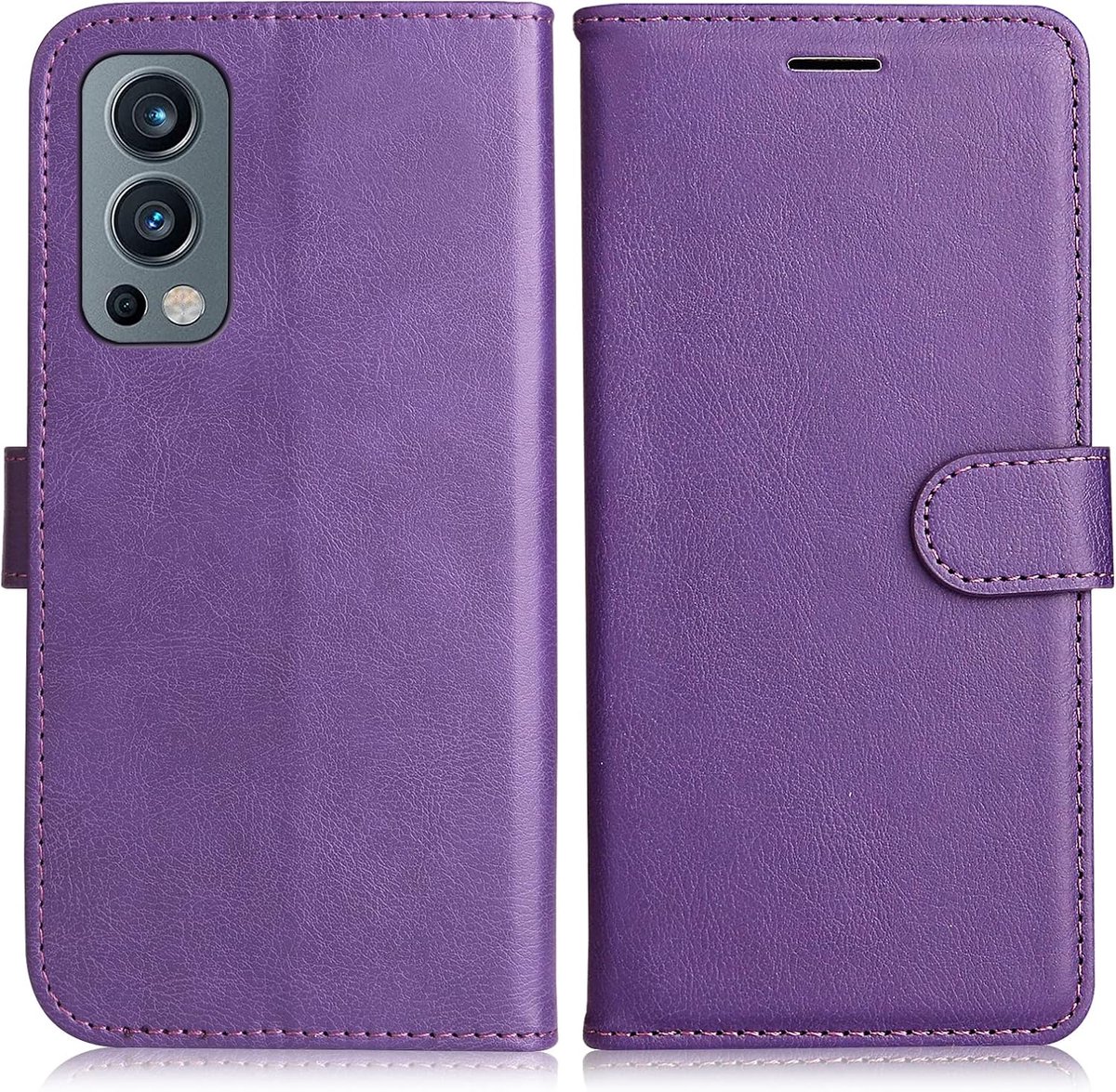 Hoesje voor OnePlus Nord 2 5G, Magnetisch PU-Lederen Hoesje met Kaartsleuven Kickstand, Portemonnee Hoesje voor OnePlus Nord 2 5G, Paars