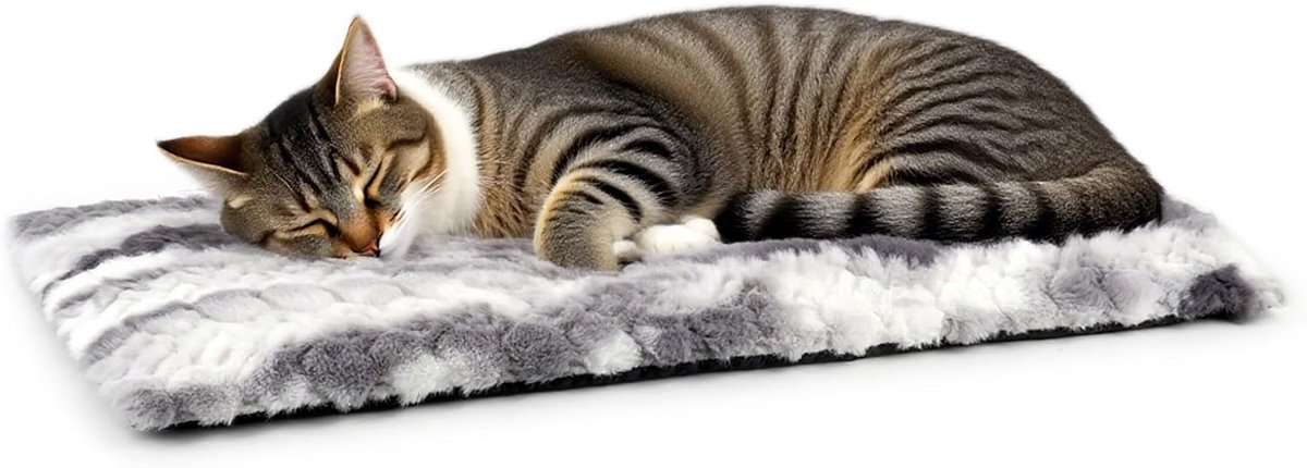 Vensterligstoel voor katten, zelfverwarmend kattenbed, vensterbank, antislip, zelfverwarmende kattendeken voor ramen, 60 x 24 cm, zachte en wasbare hoes, grijs