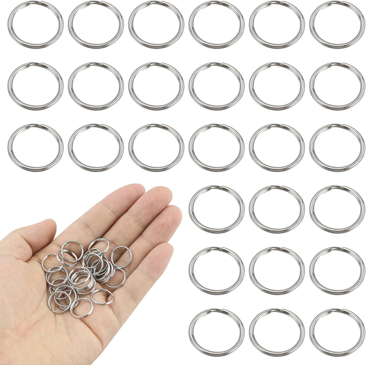 30 stuks, 15 mm Mini Split Bend Ringen, Zilveren Sleutelringen voor Sieraden, Halskettingen, Armbanden en Oorbellen, Ideaal voor Kunsthandwerk en DIY
