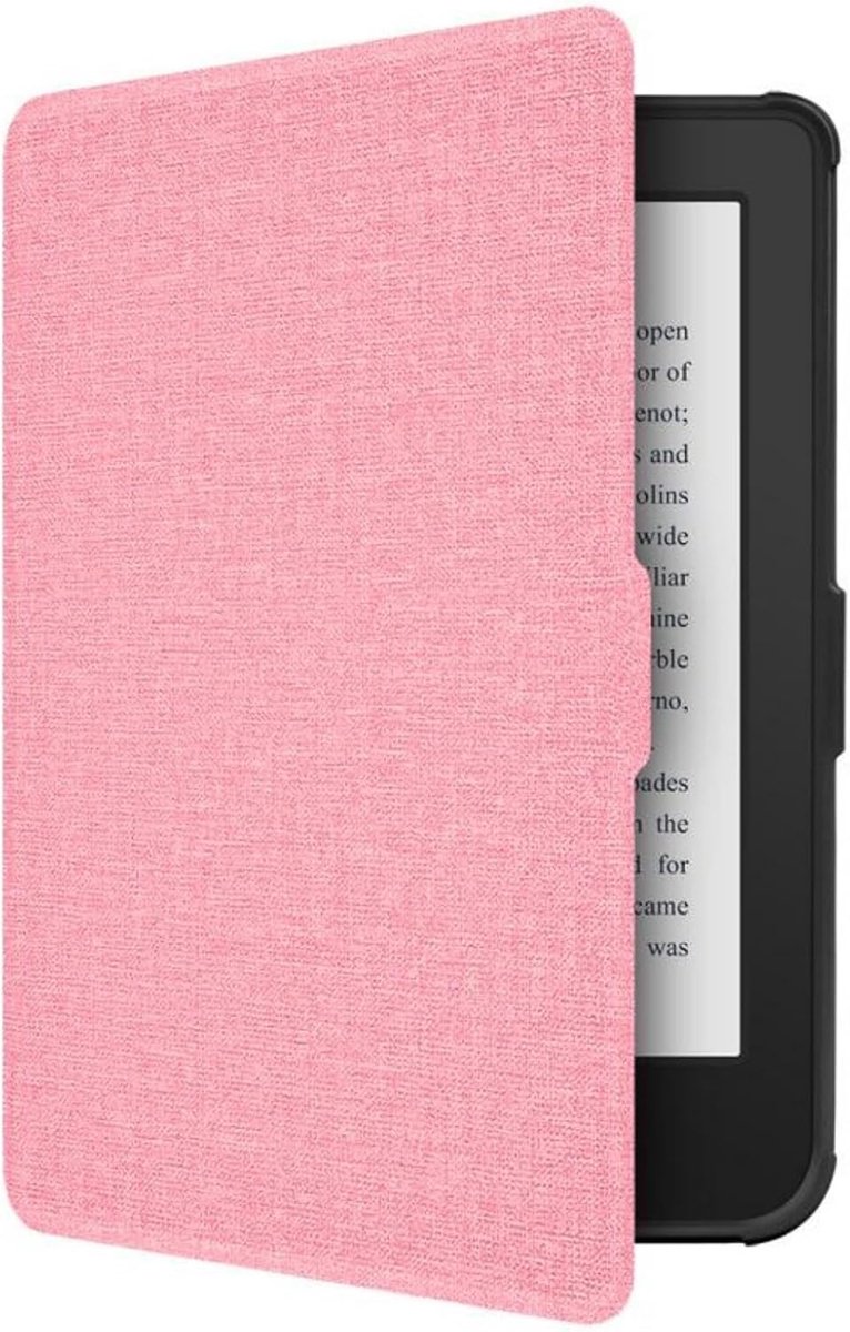 Beschermhoes compatibel met Kobo Clara HD/Tolino Shine 3, leren hoes, zachte siliconen achterkant [flip hoes] huidachtige textuur - roze