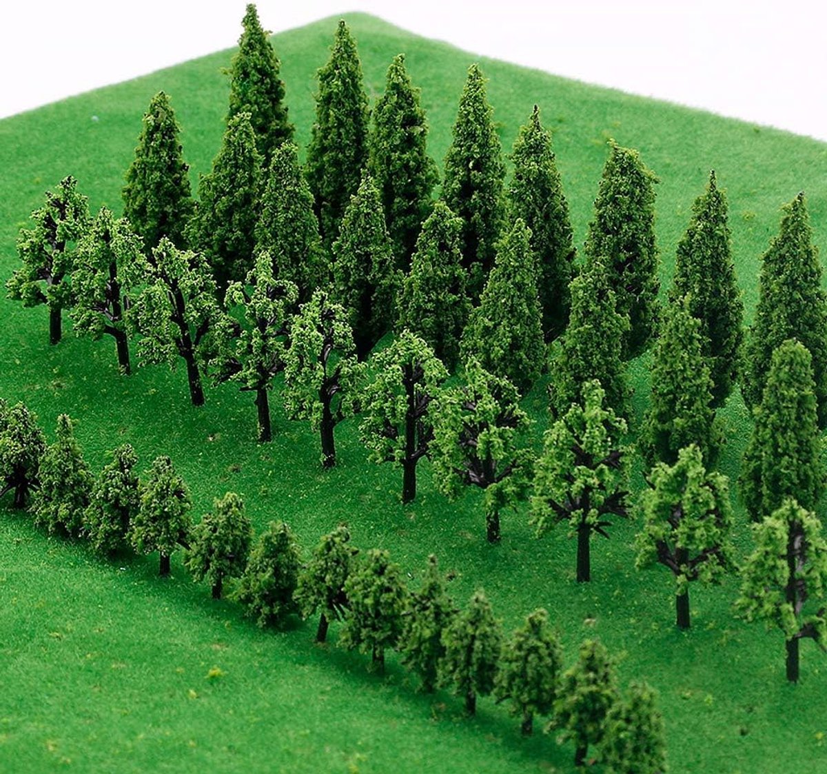 Modelbomen 50pcs - Miniatuur Bomen voor Diorama - Natuurlijke Groene Stijl - Perfect voor Landschapsdecoratie - ShopVlot