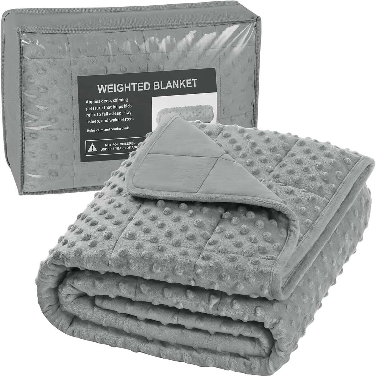 Gewichtdeken 1,4 kg - 90x120 cm - Katoen met minky dots - Voor diepe ontspanning - ShopVlot