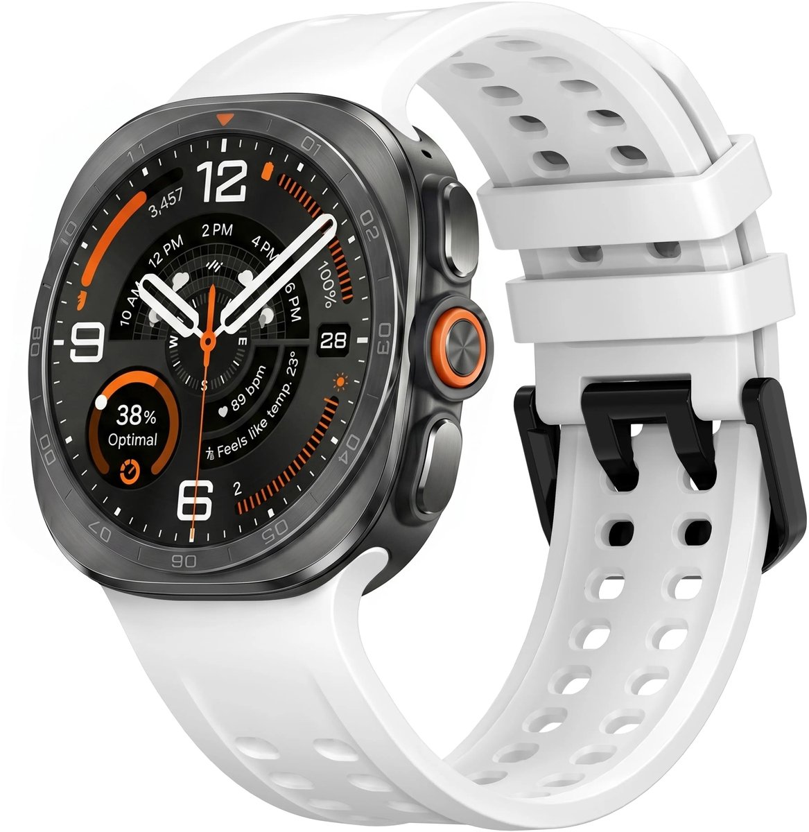 Strap-it Siliconen bandje geschikt voor Samsung Galaxy Watch Ultra 2 (2026) / Ultra (2024/2025) - Wit