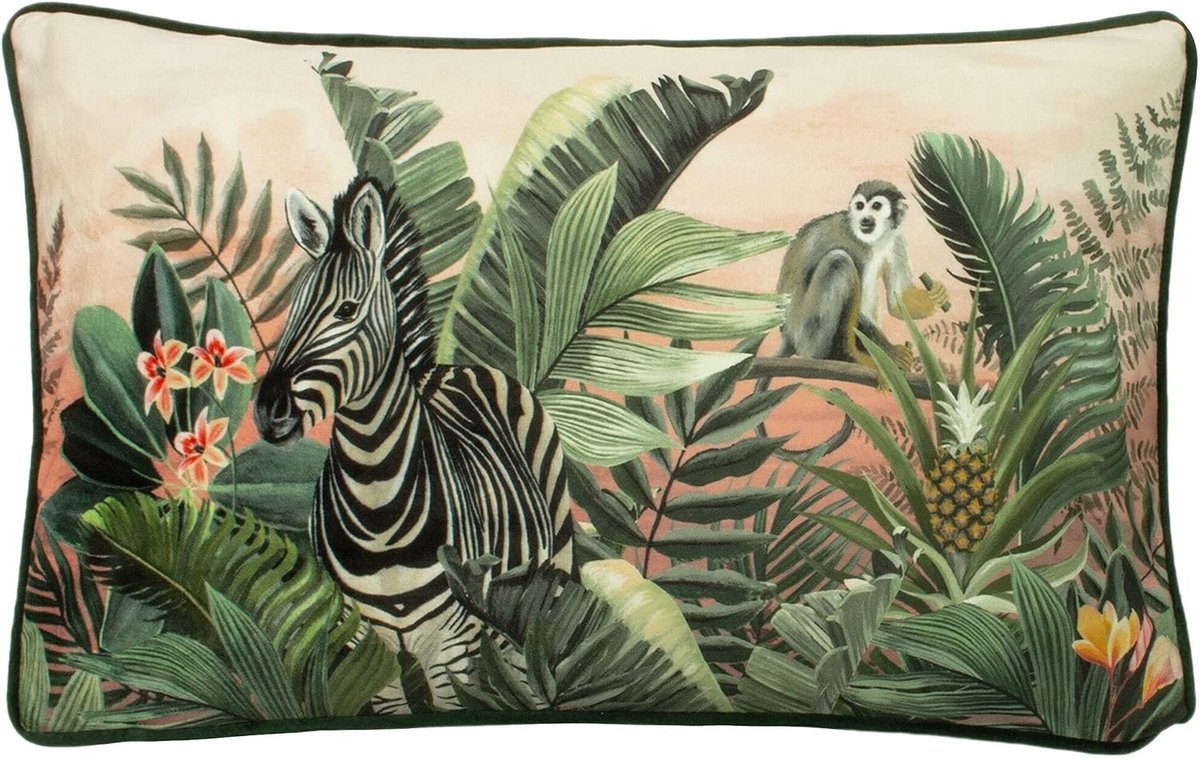 Kussenhoes Zebra 30 x 50 cm - Polyester - Jungleprint - Superzacht en duurzaam - ShopVlot