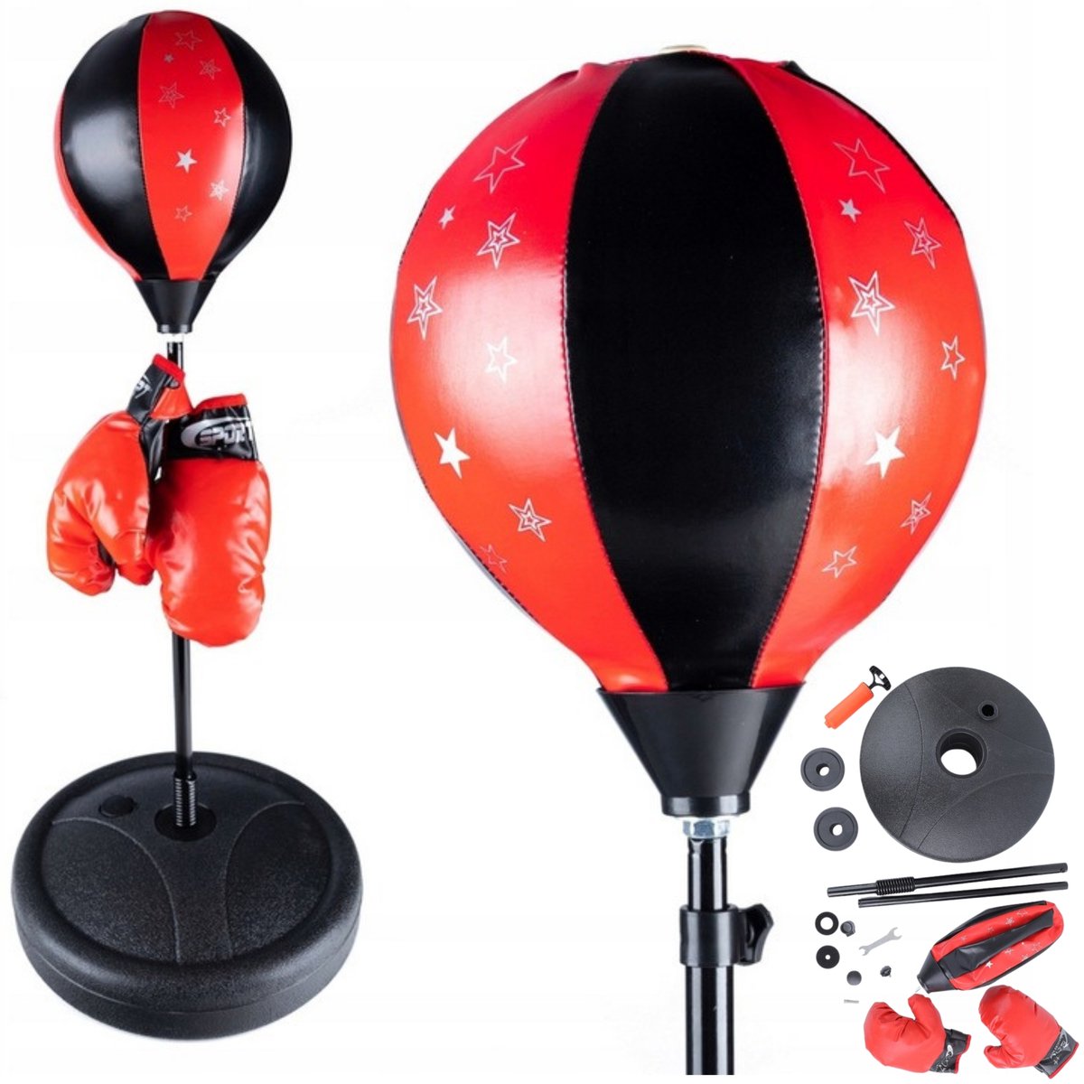 Kinder Bokszak Set met Standaard, Handschoenen en Pomp