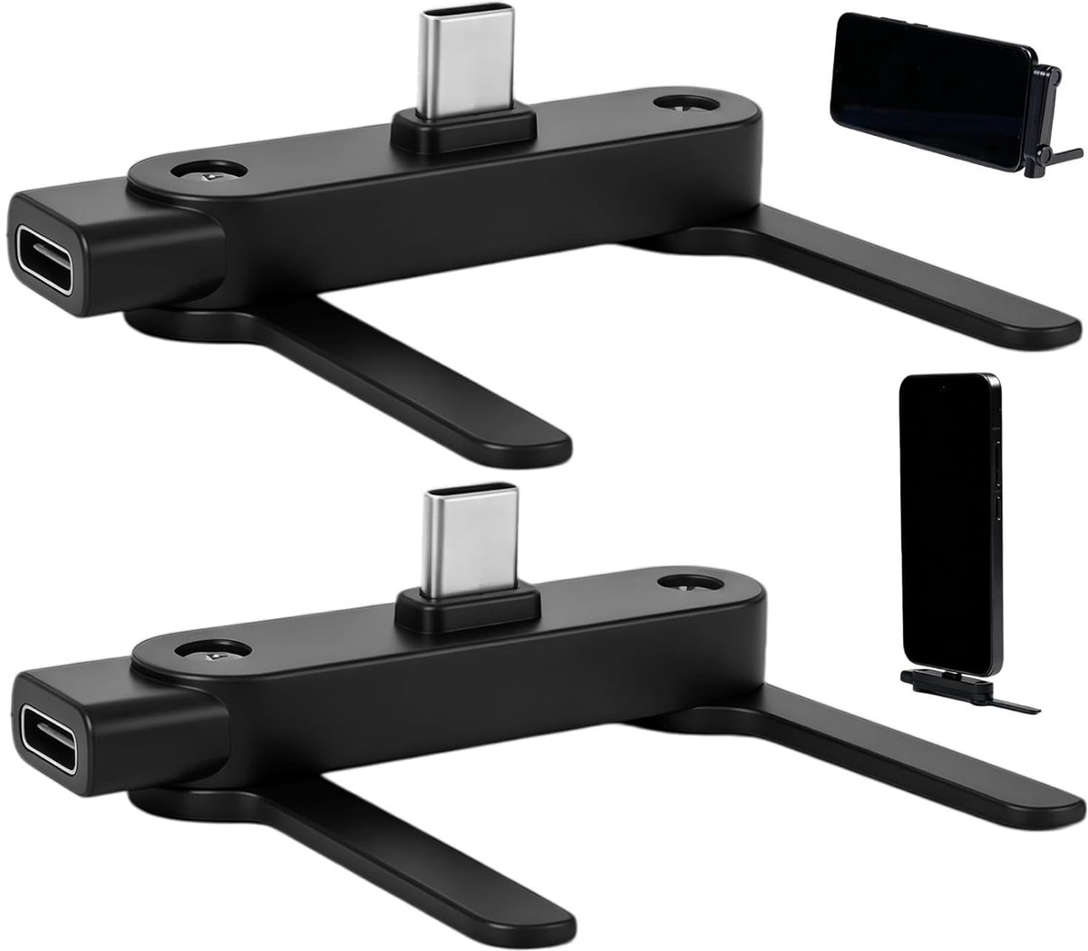 Mobiel houder 360° draaibaar - 2 stuks - Vouwbare adapter - Ideaal voor gaming en video - ShopVlot