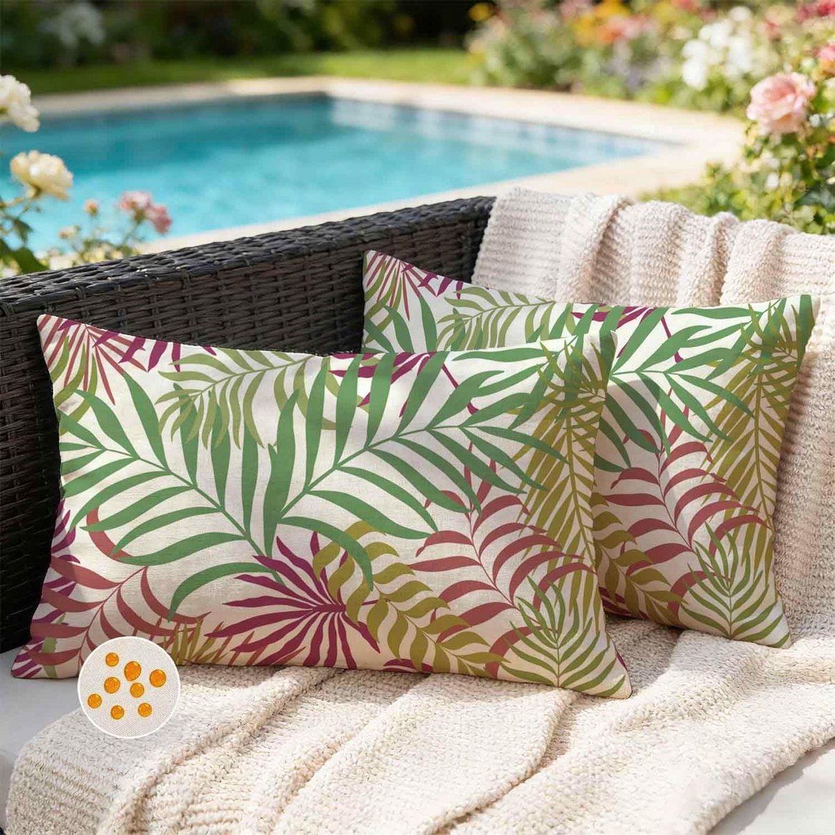 Buiten Kussenhoezen 30 x 50 cm - Waterdicht - Tropische Bladeren - Perfect voor Tuin - ShopVlot