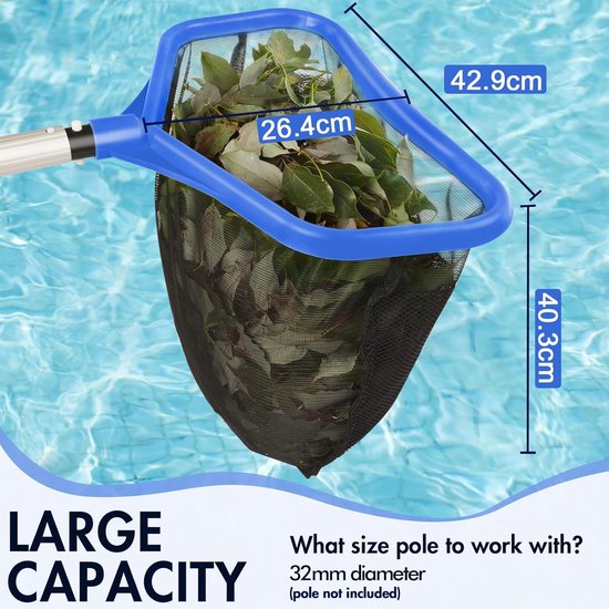 Grond Landing Net voor Zwembad - Dubbele Diepe Net - Lichtgewicht Kunststof - Eenvoudig Pool Onderhoud - ShopVlot — afbeelding 3