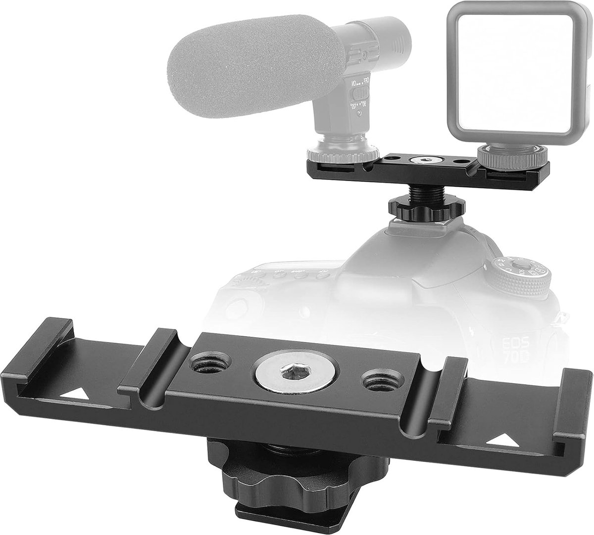 Dubbele klauw verlengstang houder houder aluminium montageplaat adapter dubbele verlengkam voor LED-videolicht, schermen