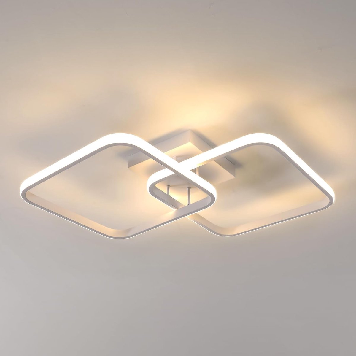 Led-plafondlamp, 42 W, 4700 lm, moderne vierkante led-plafondlamp, wit, woonkamer, van acryl voor slaapkamer, keuken, werkkamer, kantoor, warm licht, 3000 K, 64 cm