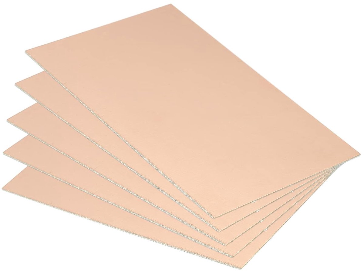 FR4 enkelzijdig koper bekleed, 5 Pack 100 x 70 x 0.8mm PCB Gelamineerde Printplaat