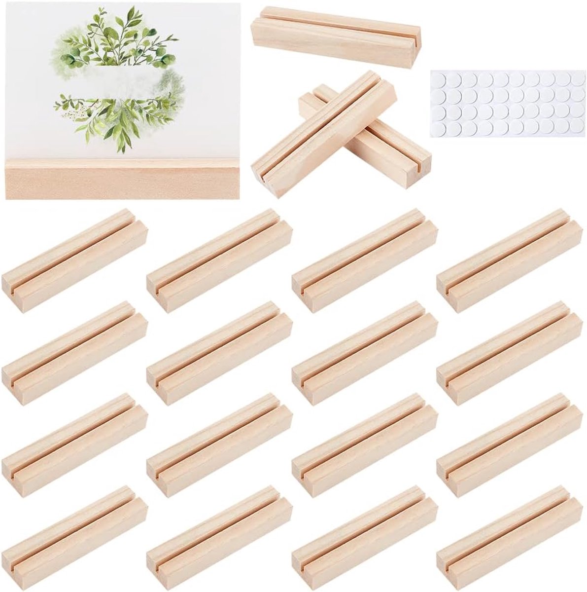 20 Stuks Houten Tafelnummer Standaard Plaatshouders Bordhouders Voor Bruiloftsfeest Evenementen Decoratie Dubbele Zijdisplay Mini Schoolbord