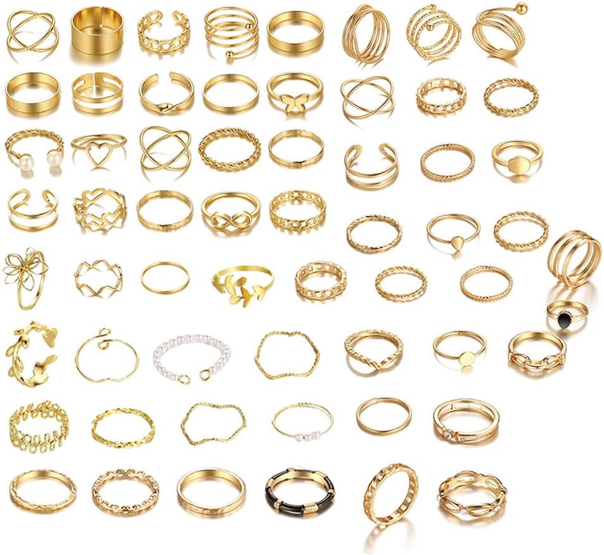 Ringen goud vintage ringen set midi thumb ring ring set minimalistische stapelbare ring cadeau ring, Legering