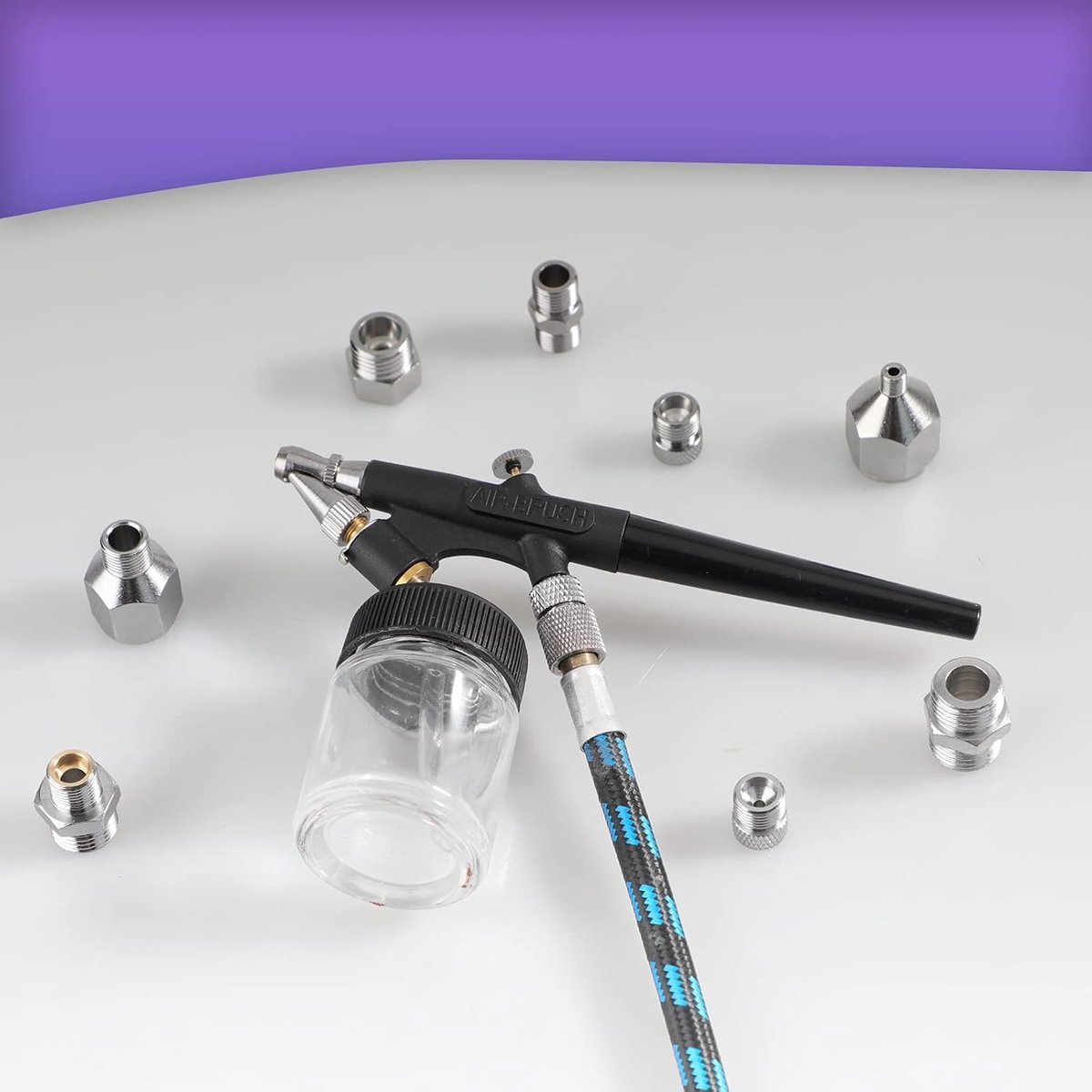 9st Luchtpenseel Adapter Set Luchtpenseel Passende Schakelaaruitrusting Luchtpenseel Accessoires voor Mini Luchtcompressor en Luchtslang benodigdheden