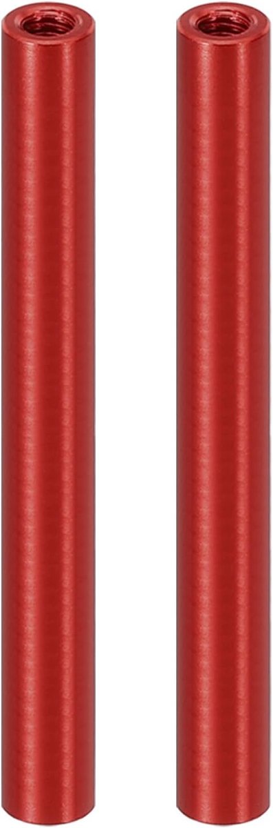 M3 Aluminium afstandhouders, 2 stuks Metalen Afstandhouders Aluminium 3 mm IDx5 mm OD x 55 mm L Draadafstandhouder Schroefstandaard Kolompen vrouwelijk rond, Rood
