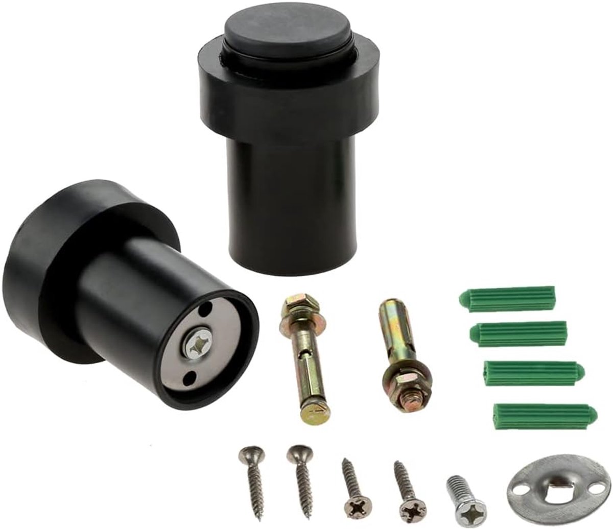 Stoppers, Vloer Gemonteerde Deurstop Zwart Zware Deurstop Rvs Moderne Deurstops Bumper Muurbeschermer