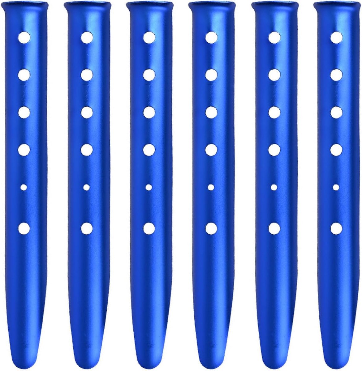 6 stuks 30 cm U-vormige aluminium tentharingen, lichtgewicht grondharingen voor sneeuwzand camping strand, hangmat luifel schuilankers (blauw)