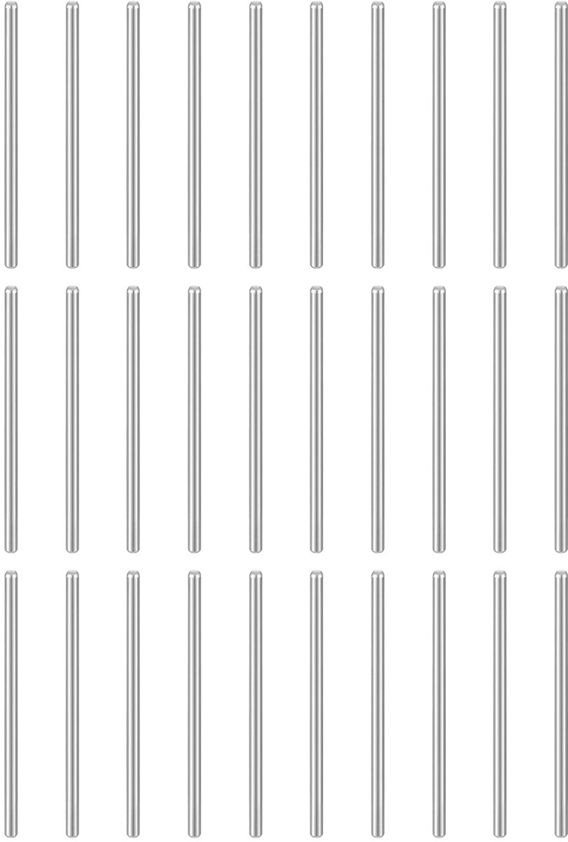 Pluggen M2 (2 mm) x 45 mm, 304 roestvrij staal, cilindrische plankpennen, bevestigingselementen voor metalen apparaten, houten meubels, doe-het-zelf montage, 100 stuks, zilver