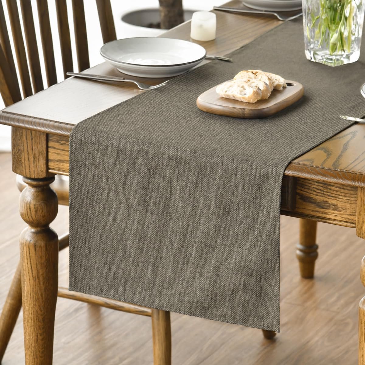 Mode Tafelloper, koffiebruin, afwasbaar, keuken, eettafel, decoratie, binnen, vakantie, feest, decoratie, 40 x 100 cm