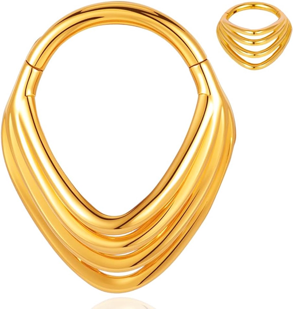 Septum Clicker Ring Hinged Segmentring 16G 8MM Neusring Hoop Helix Daith Tragus Rook Conch Cartilage Piercing Sieraden