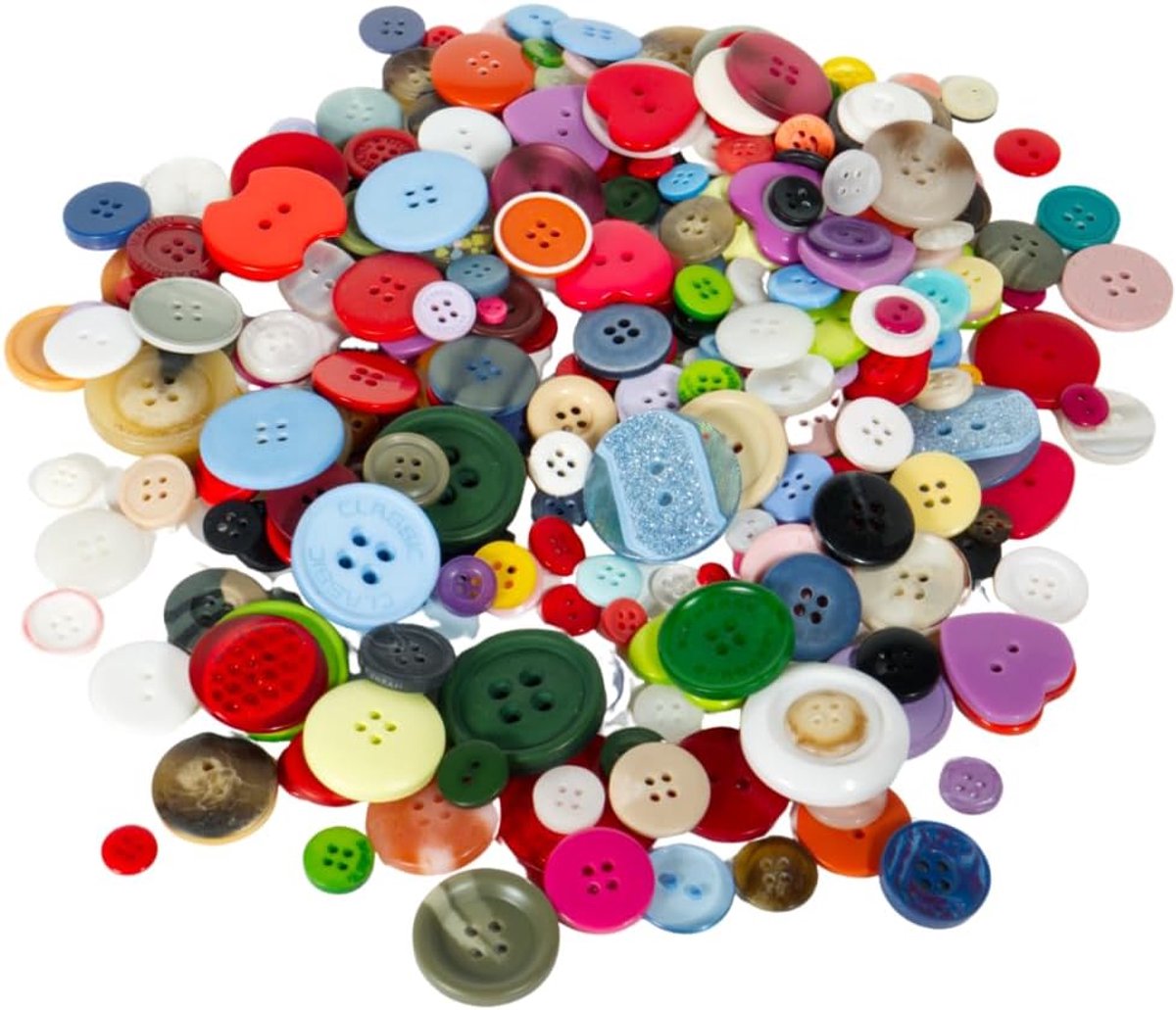 Knopen 250 g - Meerkleurige mix - heldere gemengde knopen voor naaien, scrapbooking en decoraties