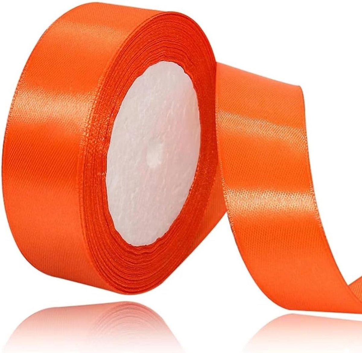 Oranje, 25 mm breed, 23 meter satijnen linten, oranje, stoffen lint, kunsthandwerk, kransen, bruiloftsdecoratie, Kerstmis, haarbogen, boeketten, verjaardag en geschenkverpakking