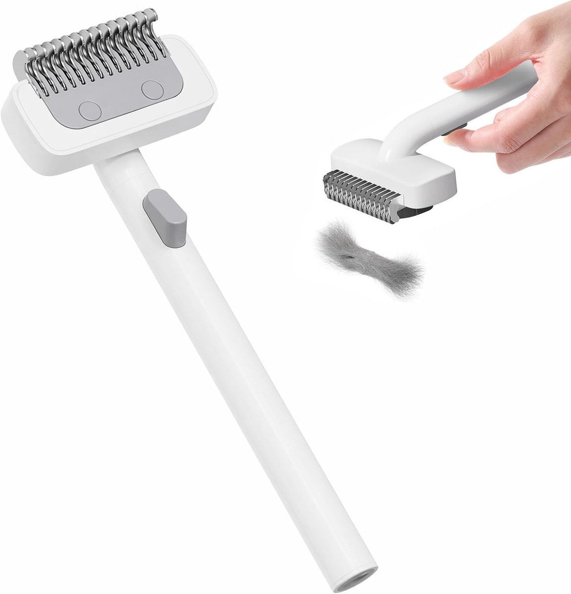 Katten- en hondenborstel, kort en lang haar, kam voor katten, ontwarrende ondervacht, ergonomische verzorgingsborstel voor het verwijderen van dode haren en knopen, zacht massagegereedschap