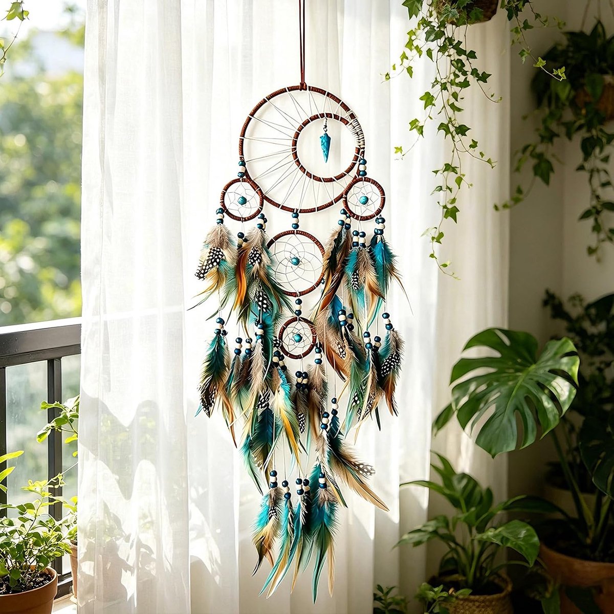 dromenvanger kinderen grote dromenvanger meisjes jongens dromenvanger klein handgemaakt Indianen kinderkamer decoratie slaapkamer accessoires verjaardagscadeau groen met pijlhanger