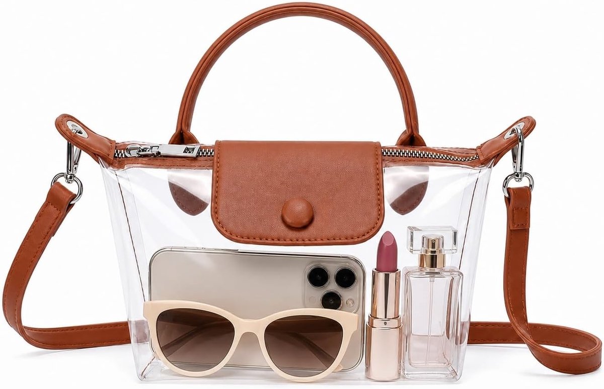 Stadiontas voor Dames, PVC Crossbody Handtas met Bovenhengsel, voor Concerten, Festivals en Reizen