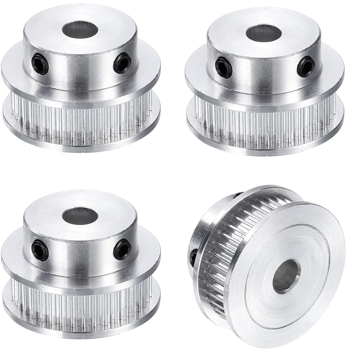 4 stuks GT-2 40T Katrol Synchrone Wiel 5mm Boring Aluminium Distributieriemschijf 40 Tanden Geschikt Voor 6 mm Brede Distributieriem Voor 3D-printer CNC-machine