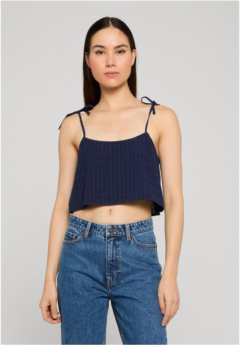 Urban Classics Light Cotton Crop top L Donkerblauw
