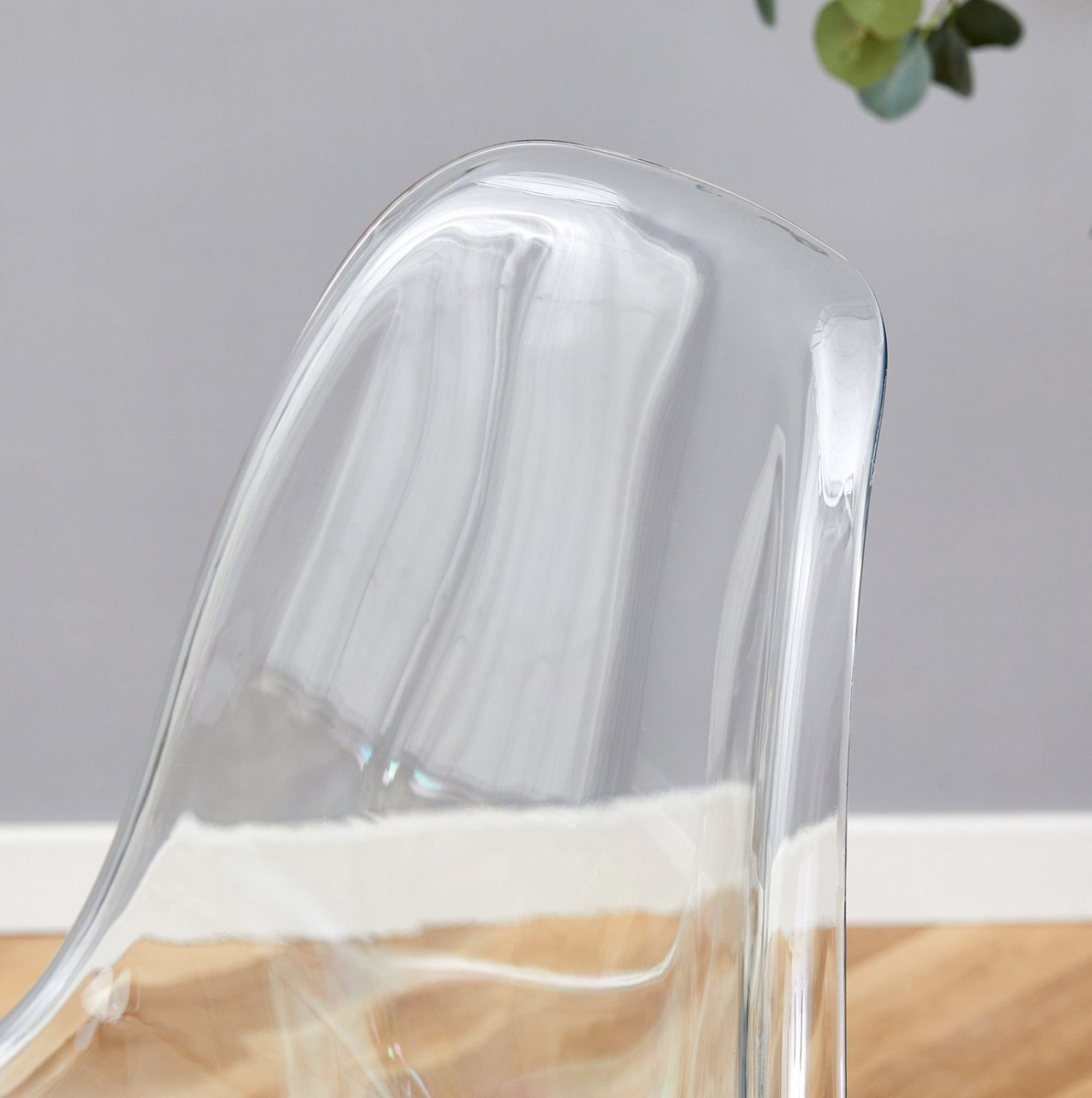 COVREO Barkruk set van 4 101,6 x 43 x 50,8 cm transparant, kunststof met rugleuning Zwart; Transparant