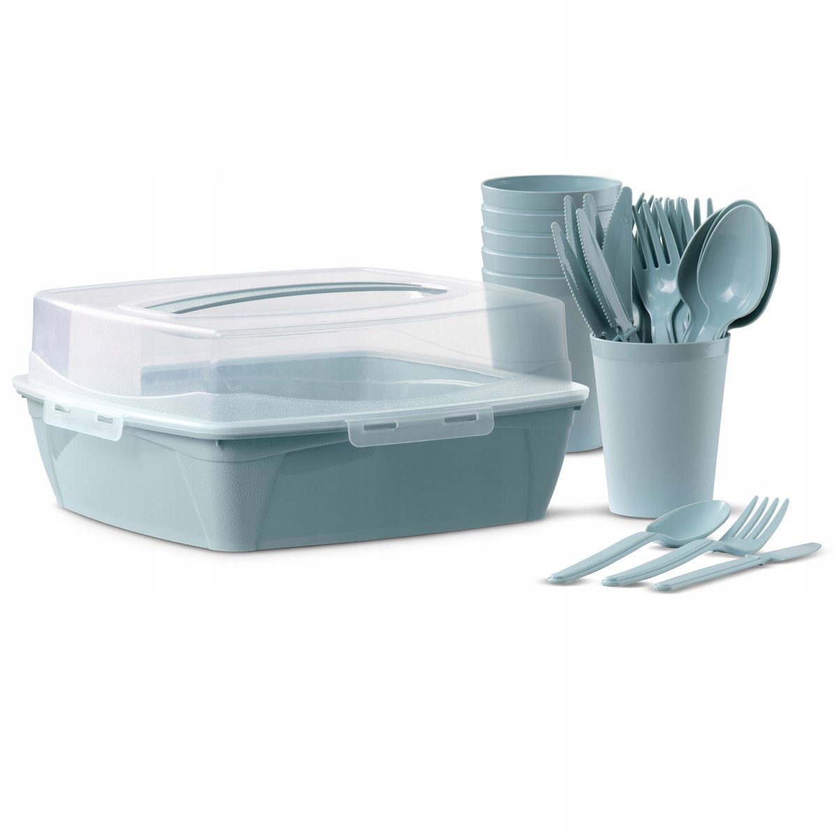 Picknickset voor 6 personen met opbergbox - Duurzaam Plastic
